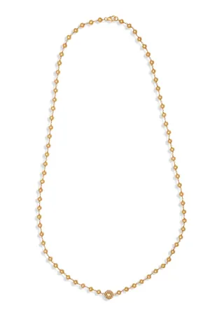 11K Gold Vermeil Gray Diamond Zodiac Rosary Beaded Necklace