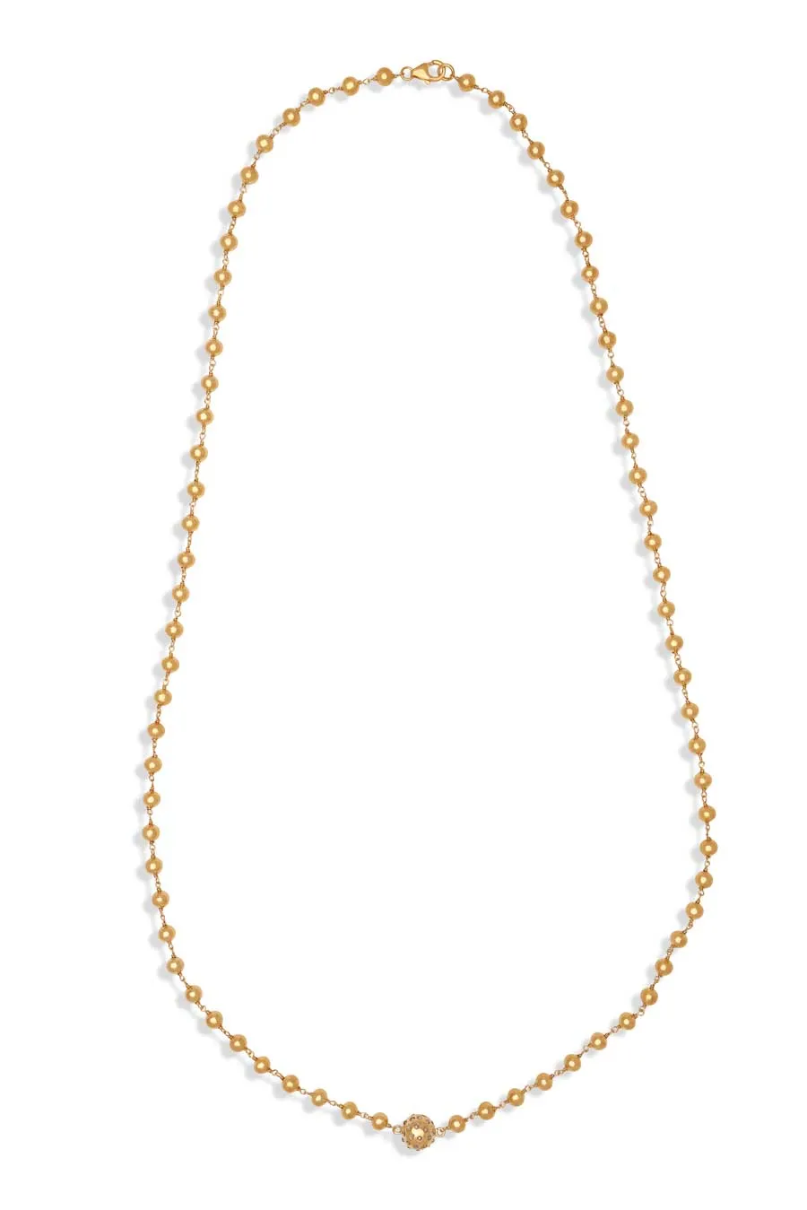 11K Gold Vermeil Gray Diamond Zodiac Rosary Beaded Necklace