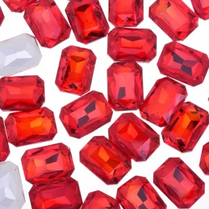 13x18mm Rectangle Pointed Back Rhinestones glass crystals beads wedding diy jewelry red 50pcs 10183456