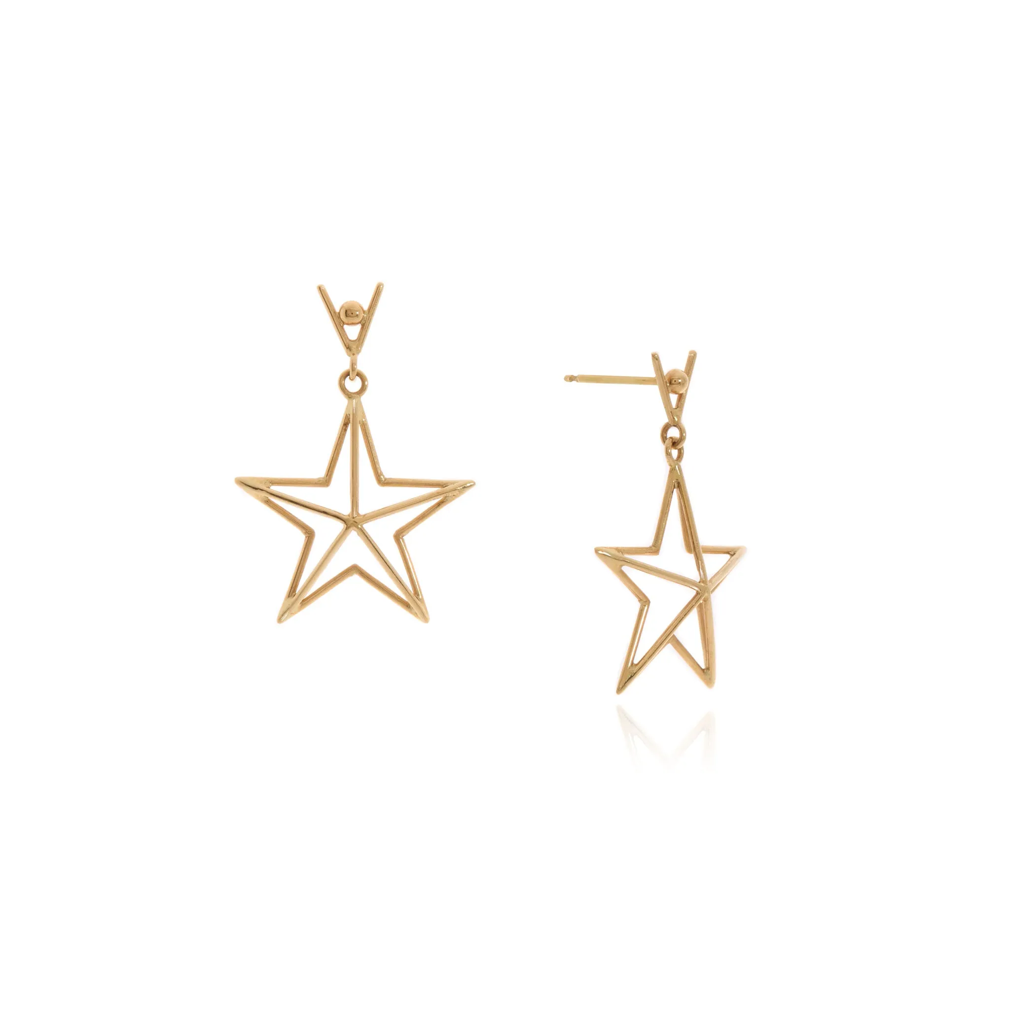18K yellow Venus star earring.