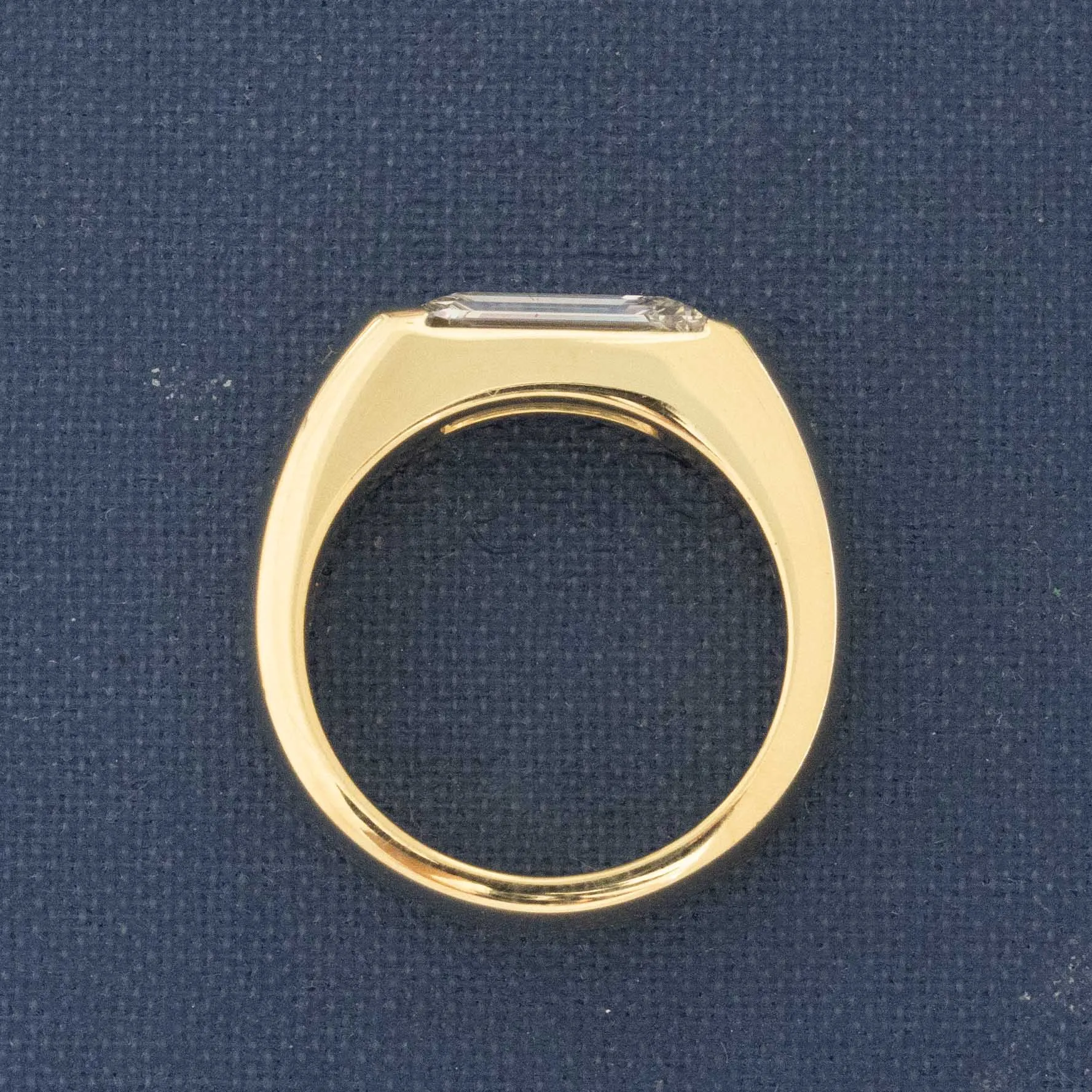 1.90ct Flame Step Cut Diamond Half-Bezel Solitaire