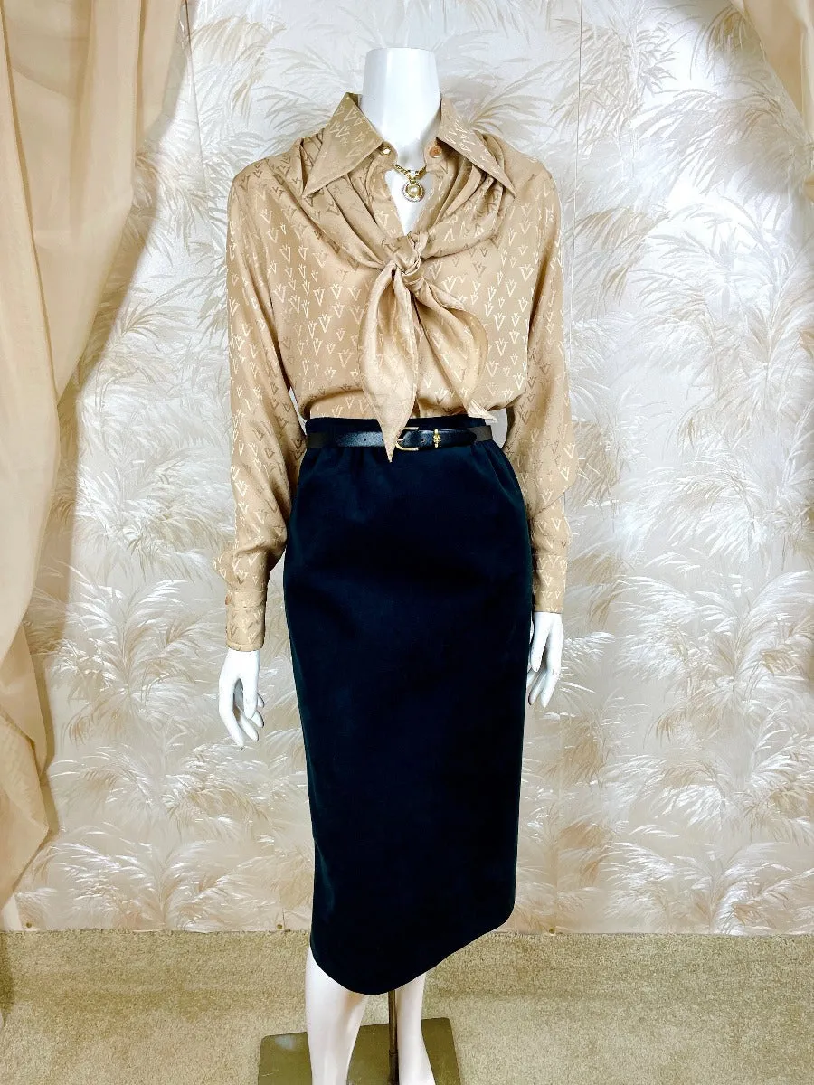 1970's Valentino V-Print Blouse