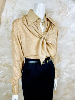 1970's Valentino V-Print Blouse