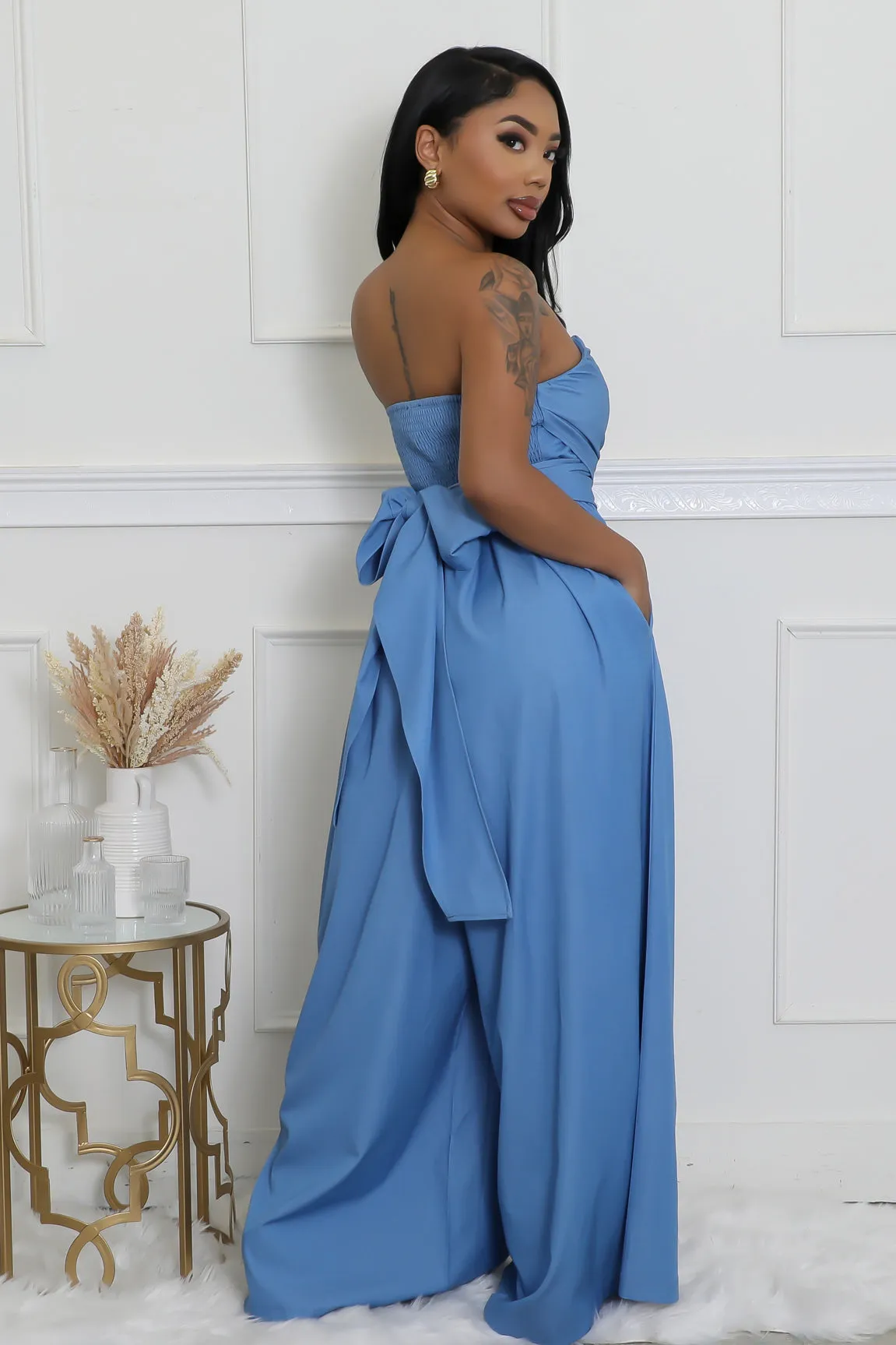 28383P - STRAPLESS POINTED BUST JUMPSUIT
