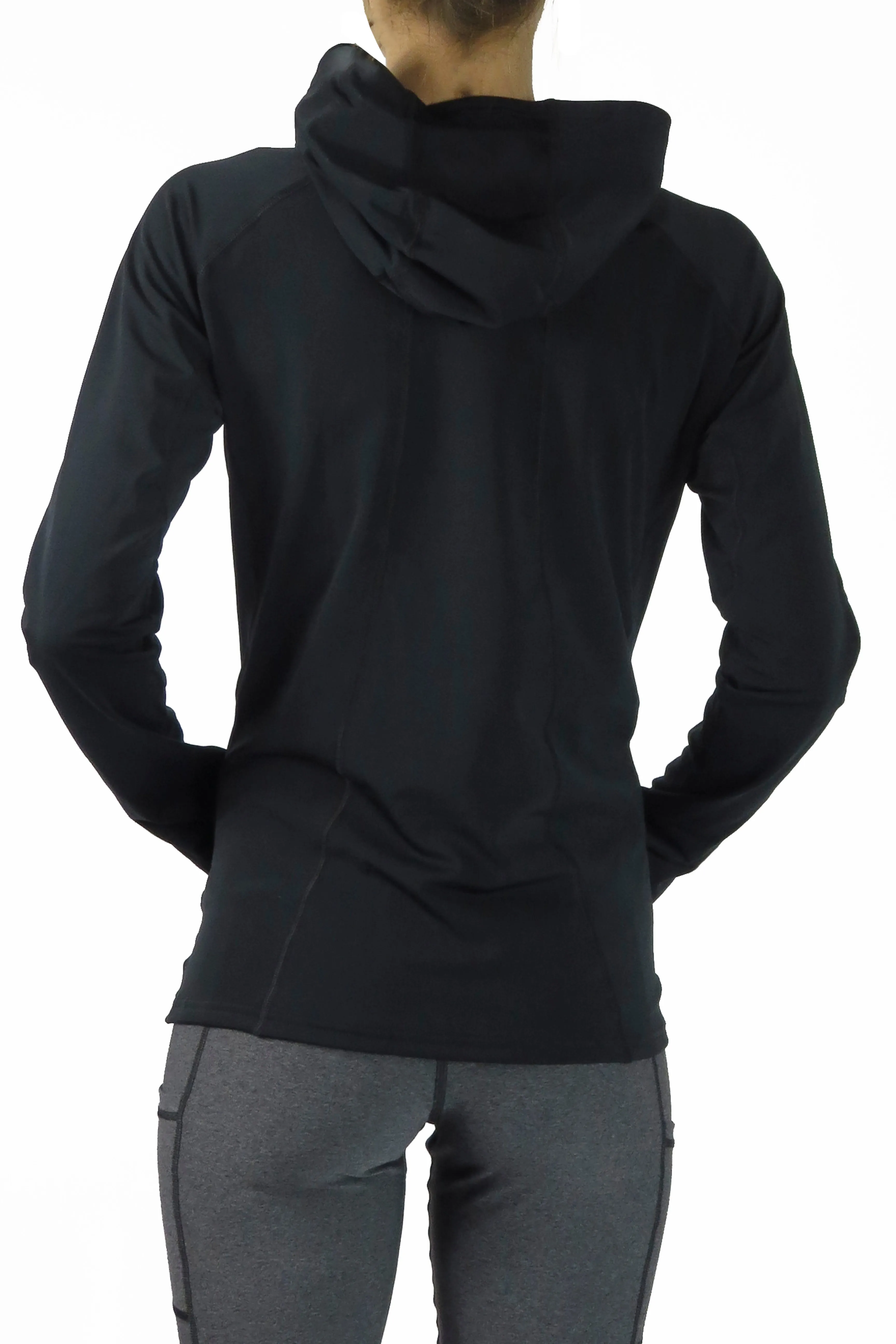 3311- Hope Pink Ribbon - Performance Pony Tail Hoodie/Black