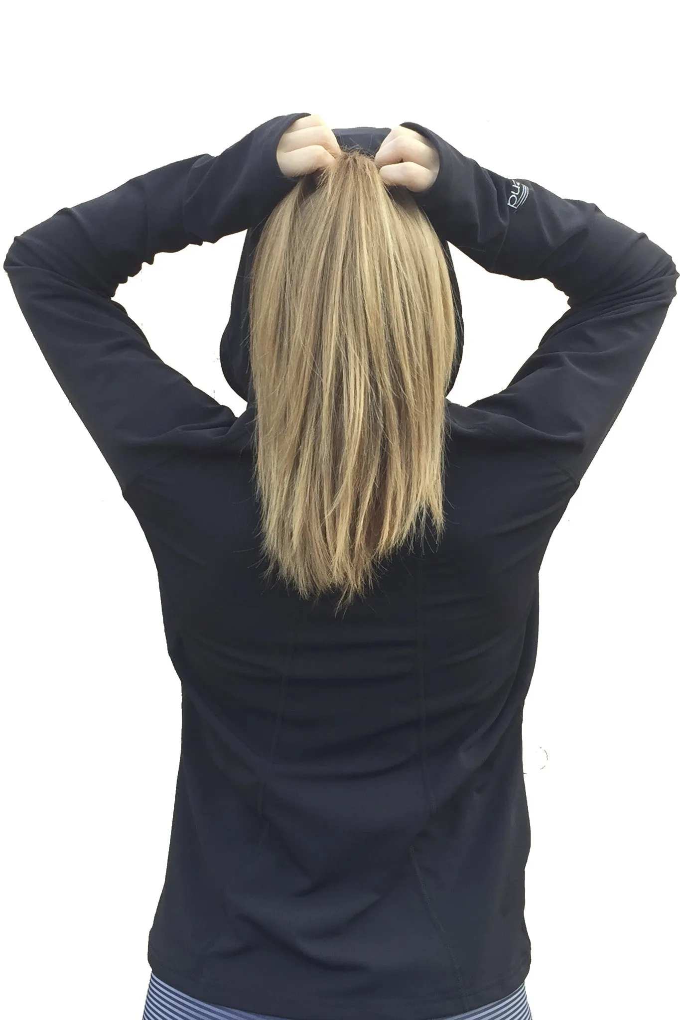 3311- Hope Pink Ribbon - Performance Pony Tail Hoodie/Black