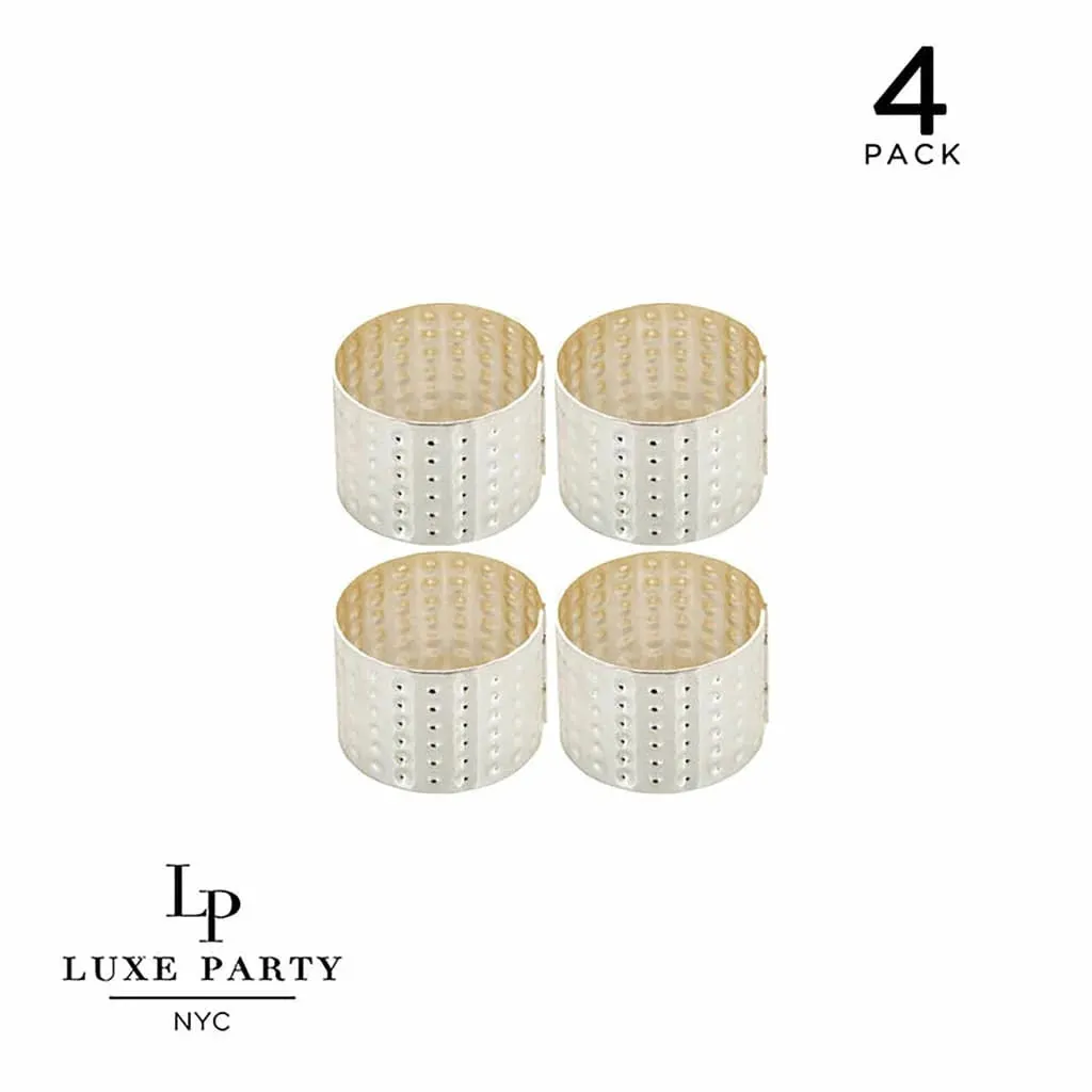 4 PK DE SERVILLETERO DE METAL PLATEADO
