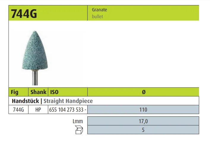 744SG - Polisher, Green Mounted Abrasive (Pkg of 5)