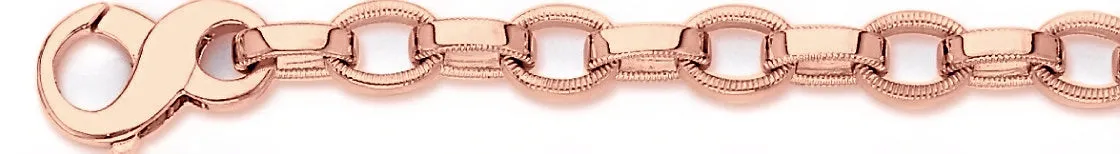 8mm Millgrain Rolo Link Bracelet