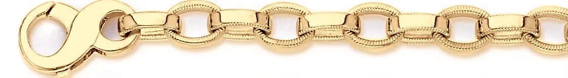 8mm Millgrain Rolo Link Bracelet