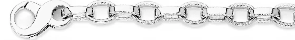 8mm Millgrain Rolo Link Bracelet