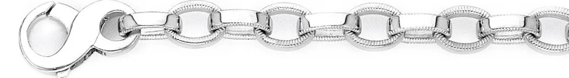 8mm Millgrain Rolo Link Bracelet