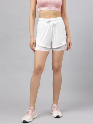 Active double layer sporty shorts