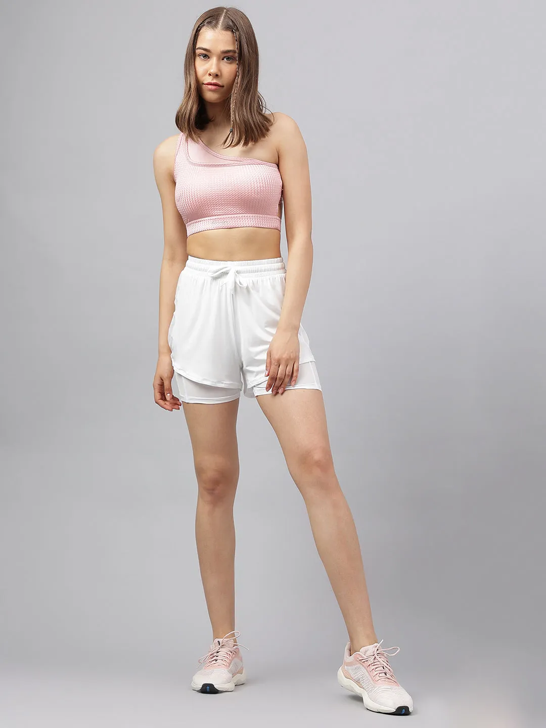 Active double layer sporty shorts