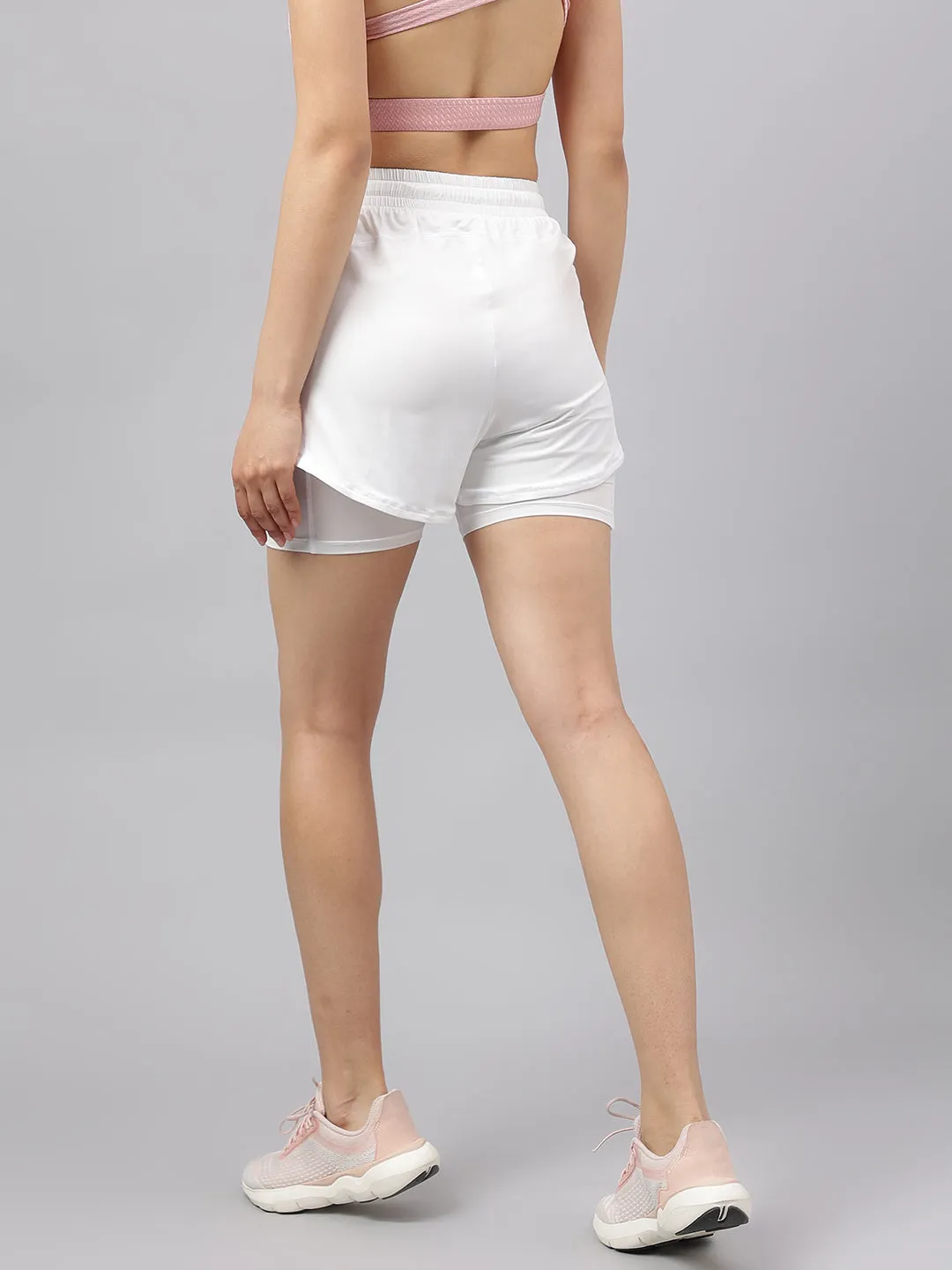 Active double layer sporty shorts