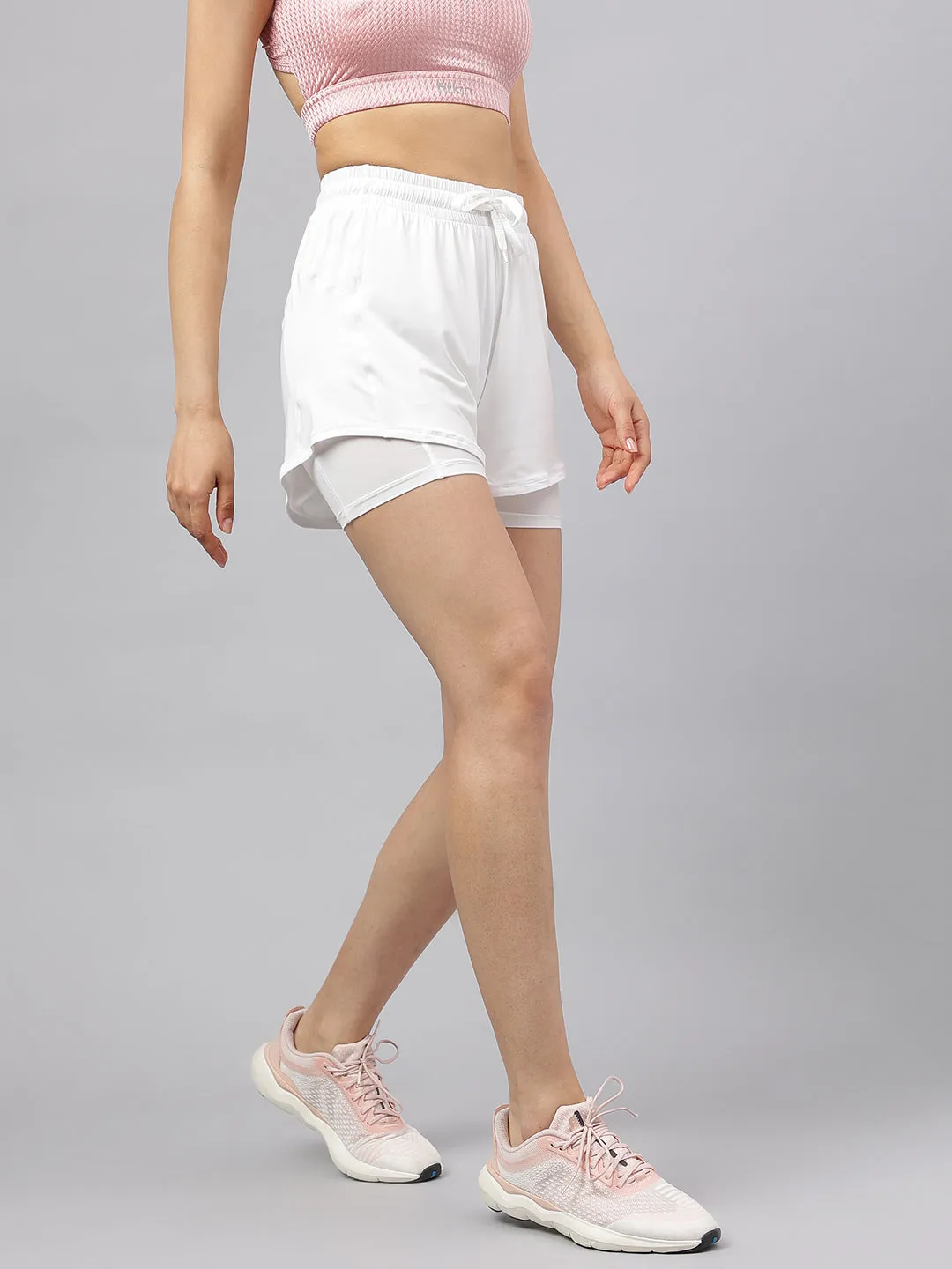 Active double layer sporty shorts