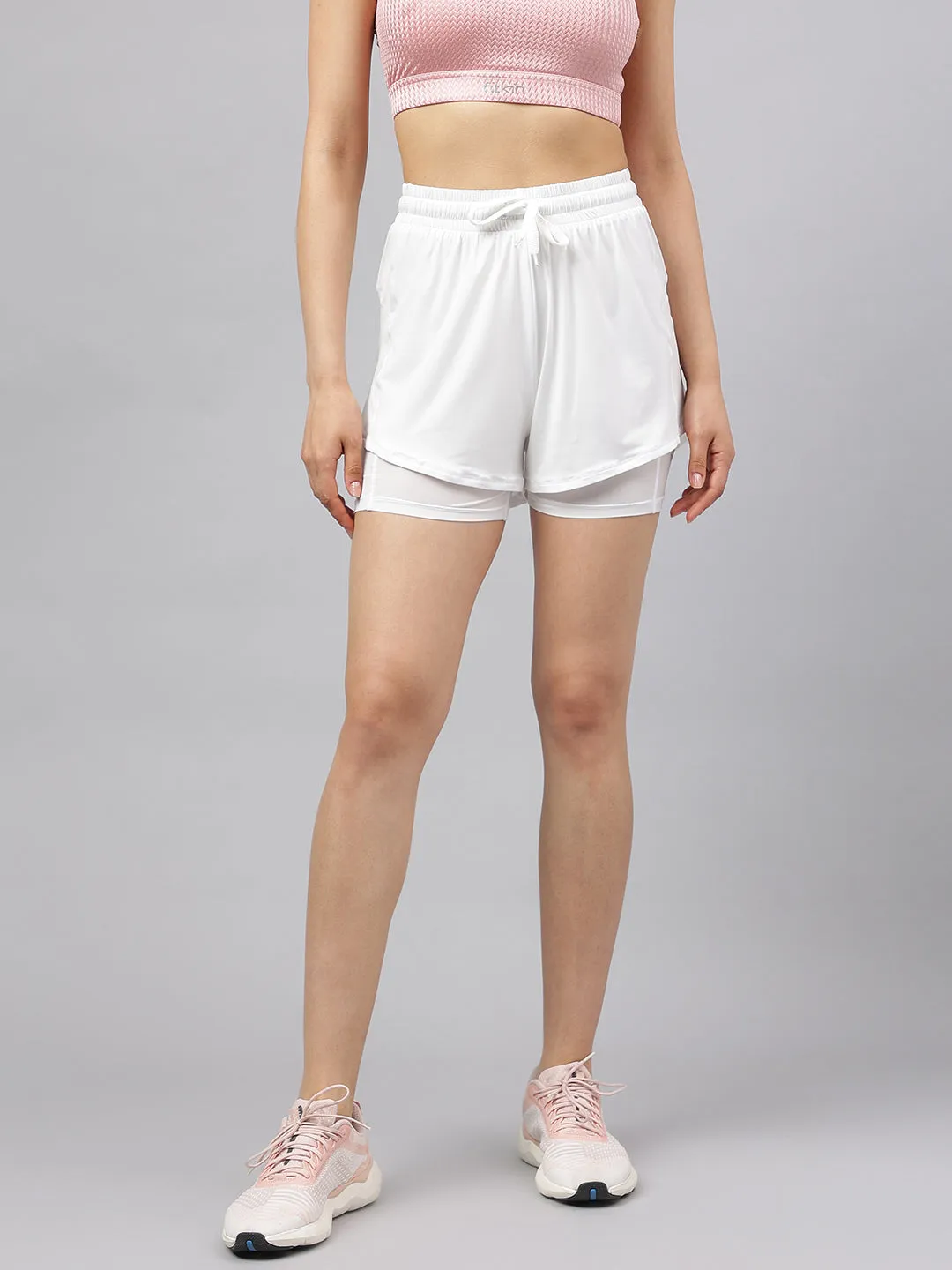 Active double layer sporty shorts