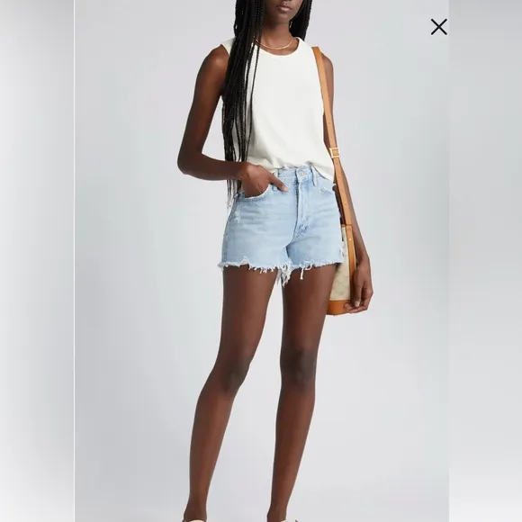 Agolde Parker Cutoff Jean Shorts Distressed Style