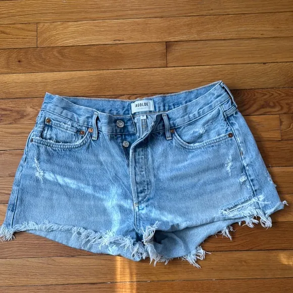 Agolde Parker Cutoff Jean Shorts Distressed Style