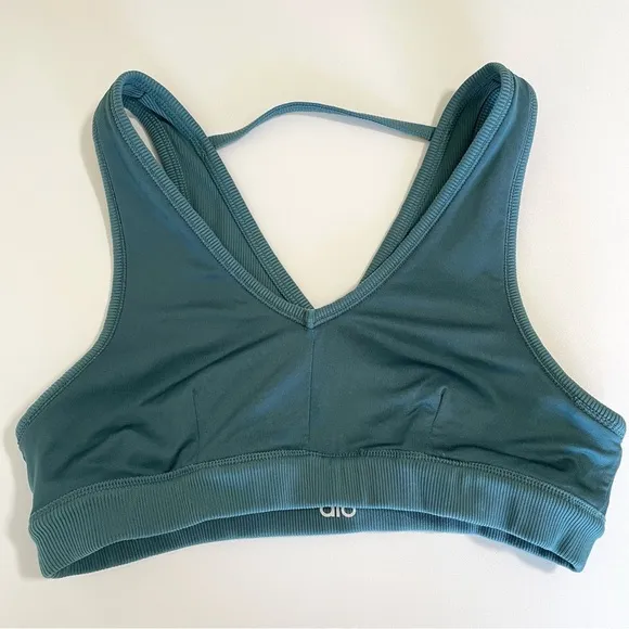 ALO Yoga Togetherness Rib Knit Bra Seagrass Medium