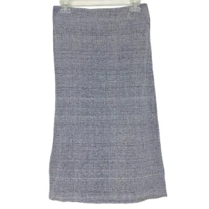 Anita Dongre Grassroot Pencil Skirt Womens 12 Large Stretch Cotton Crepe Blue
