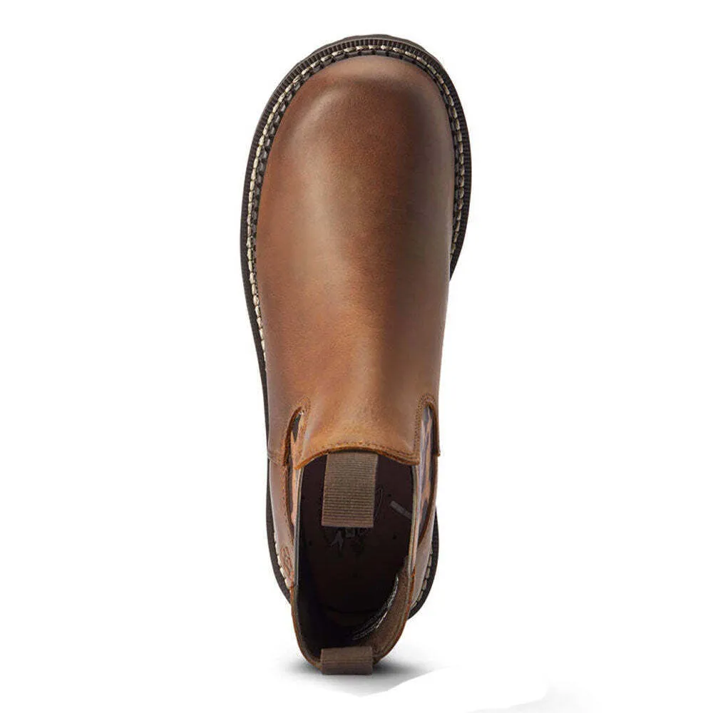 Ariat® Ladies Fatbaby® Twin Gore Tan & Leopard Ankle Boots 10042418