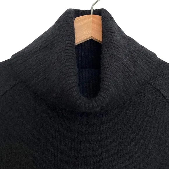 ATHLETA Aspen Cashmere Wool Turtleneck Sweater Black Oversized Boxy Fit