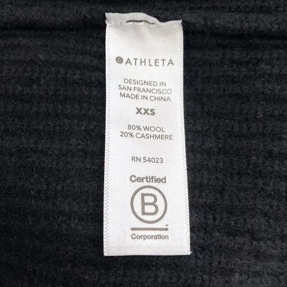ATHLETA Aspen Cashmere Wool Turtleneck Sweater Black Oversized Boxy Fit