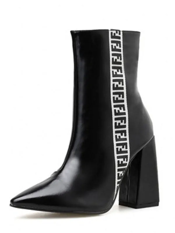 Autumn and Winter New Fashion Letters Thick with Martin Boots Super High Heel Women's Booties