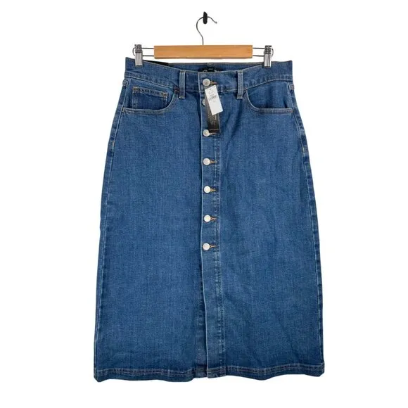 Banana Republic button down denim midi skirt 90s classic blue sz 28/6