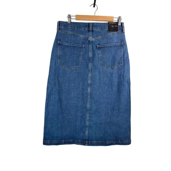 Banana Republic button down denim midi skirt 90s classic blue sz 28/6