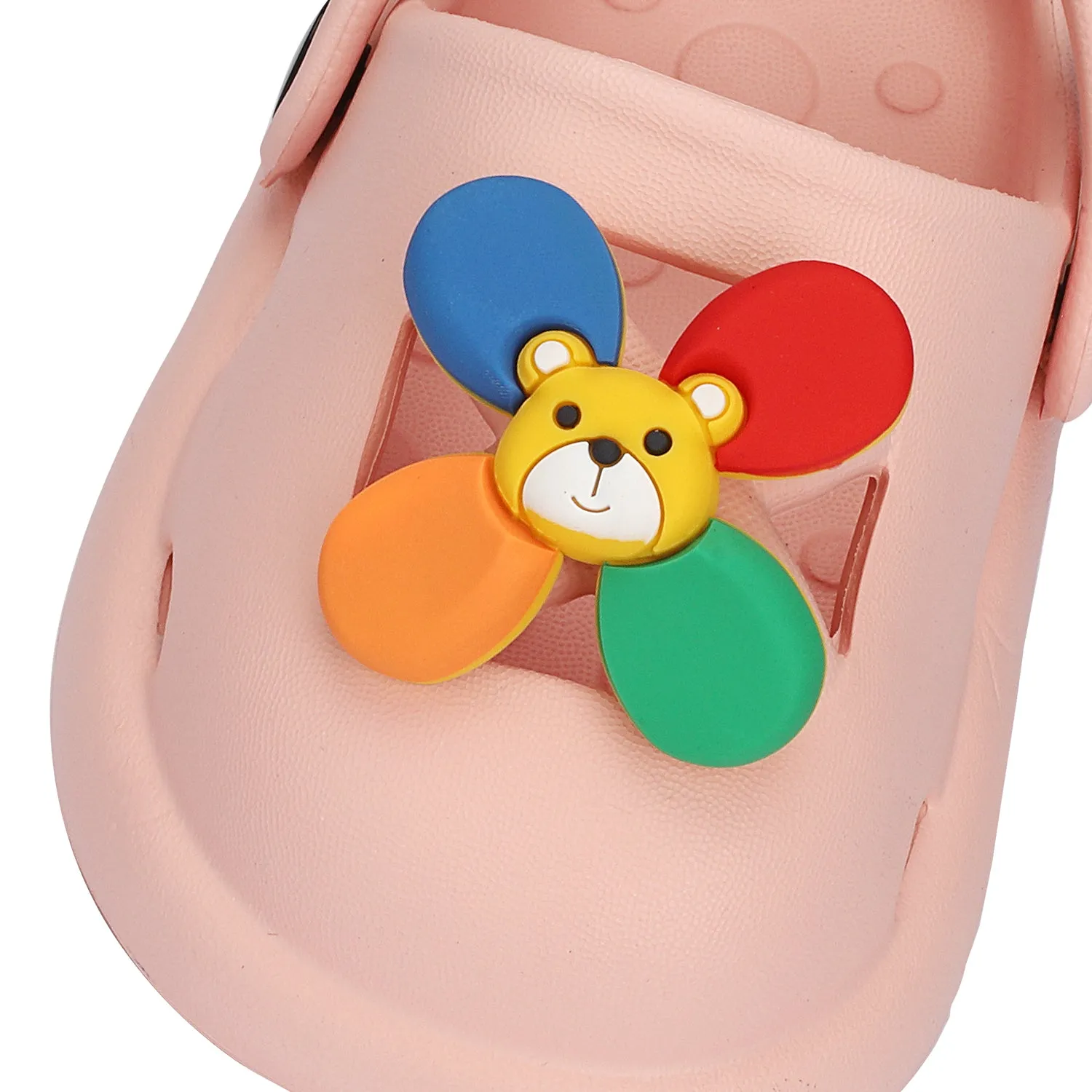 Bear Applique Detailed Clogs - Pink