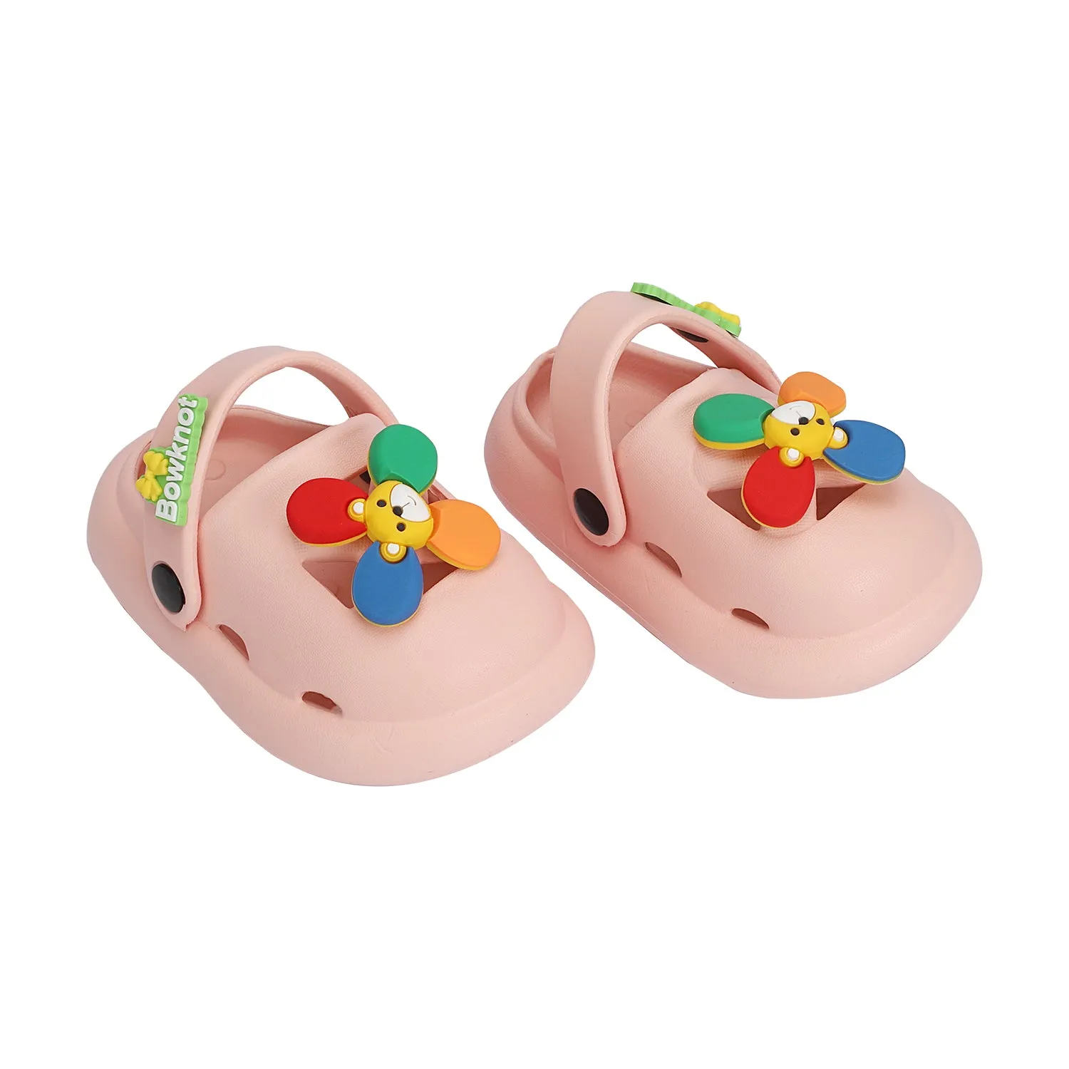 Bear Applique Detailed Clogs - Pink