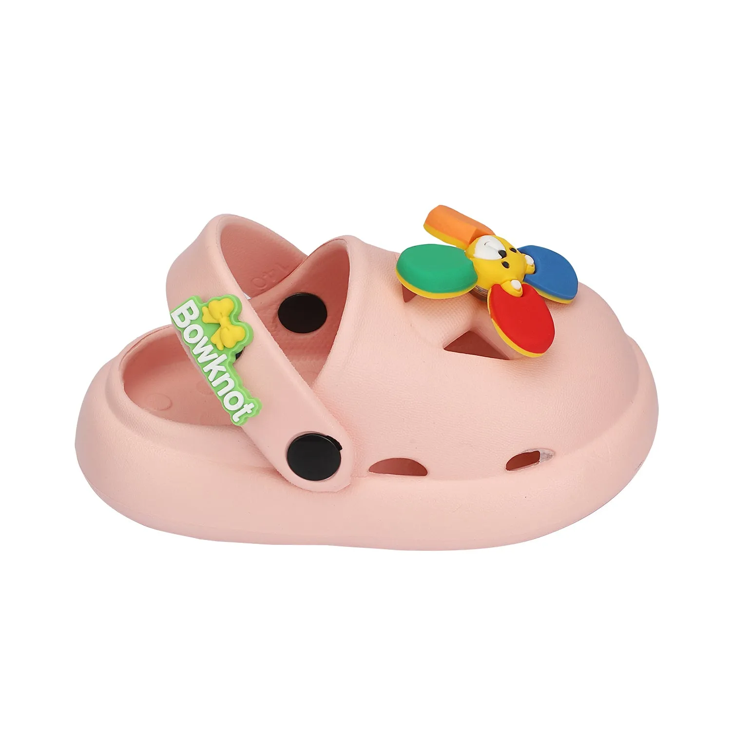 Bear Applique Detailed Clogs - Pink