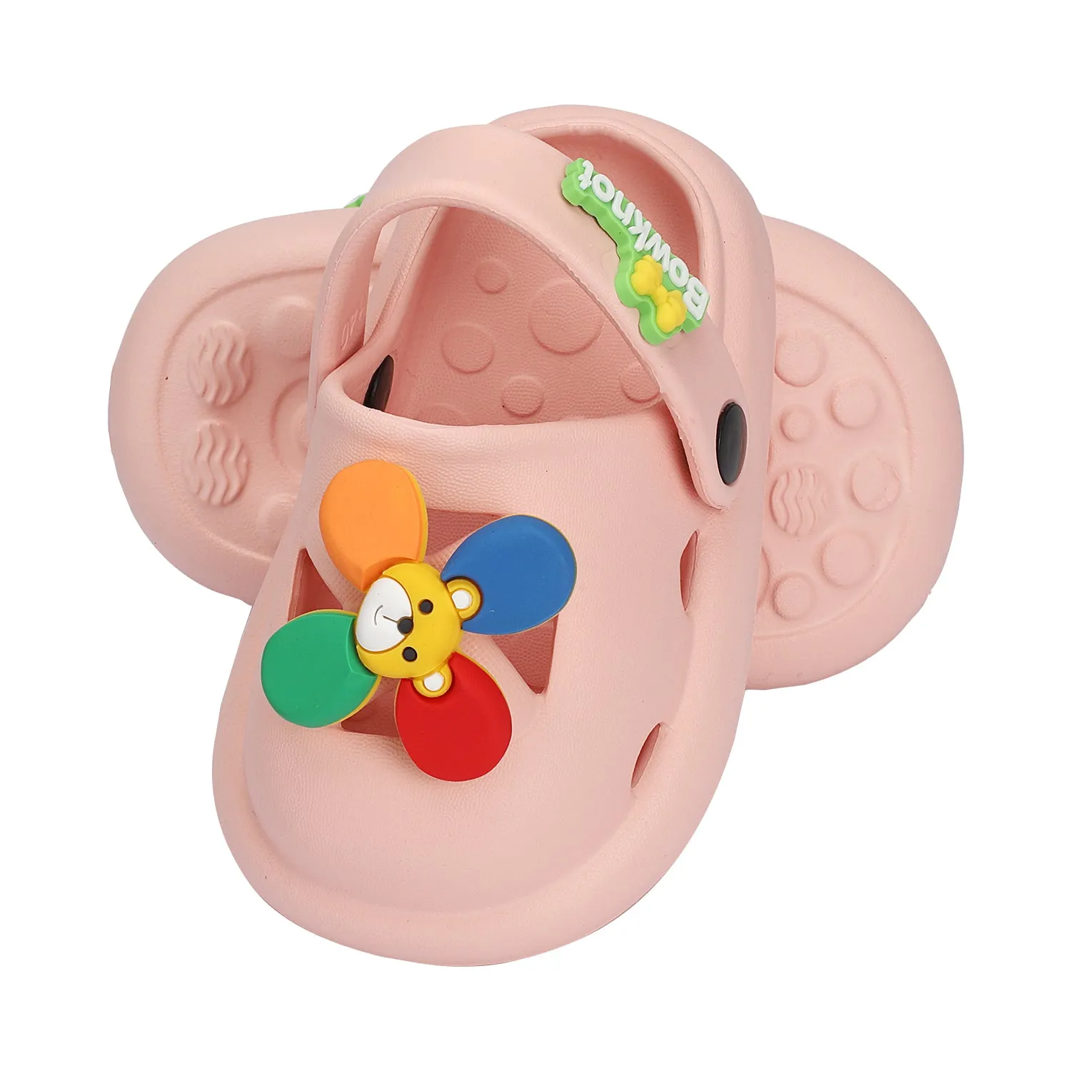Bear Applique Detailed Clogs - Pink