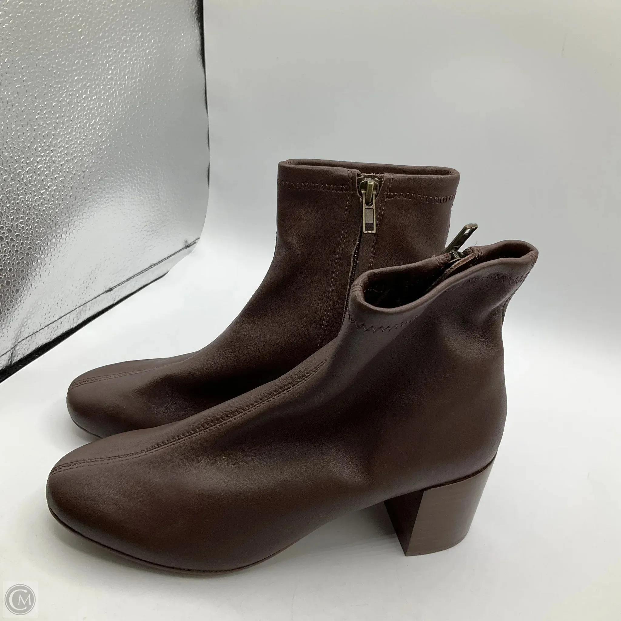 Boots Ankle Heels By Madewell In Brown, Size: 7.5