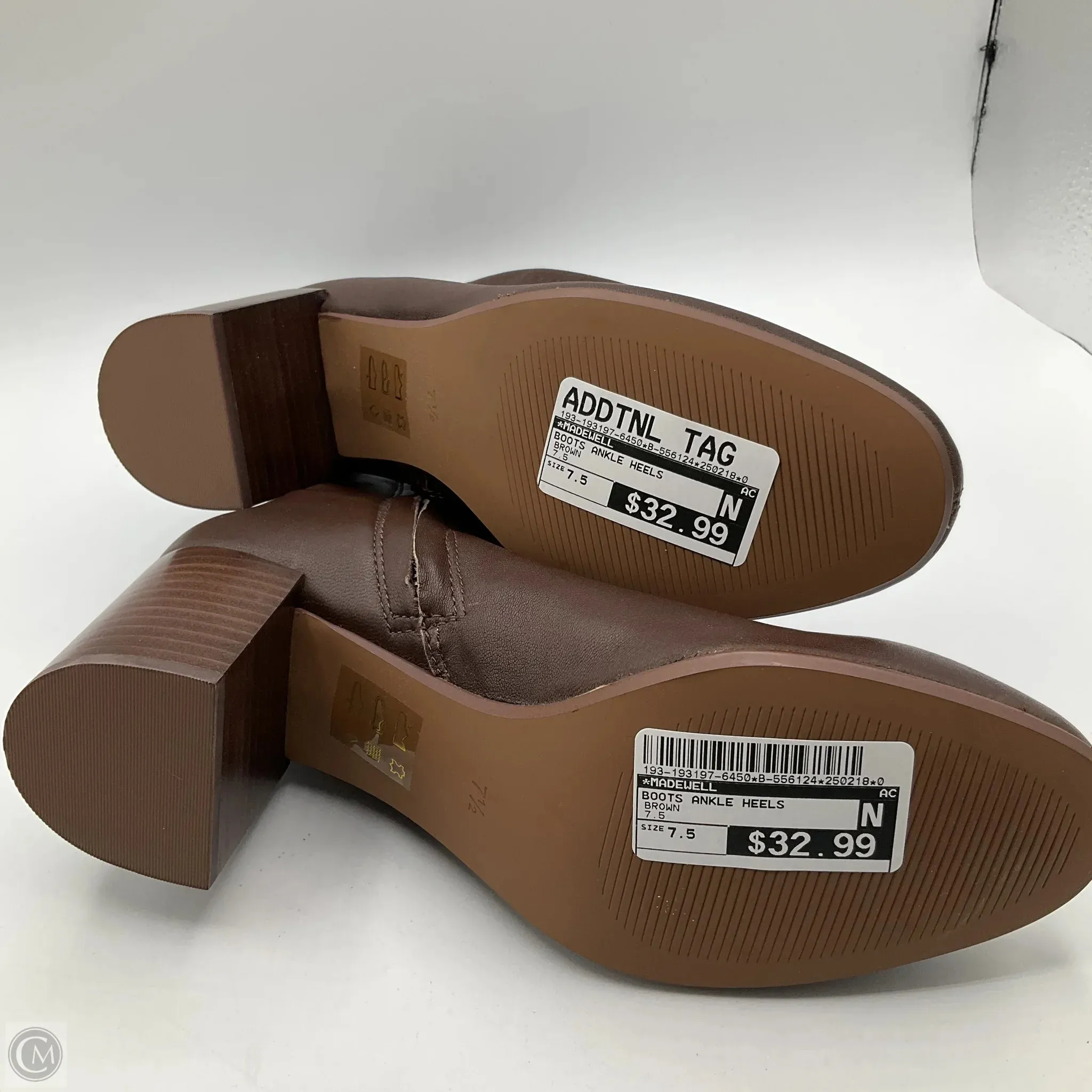 Boots Ankle Heels By Madewell In Brown, Size: 7.5