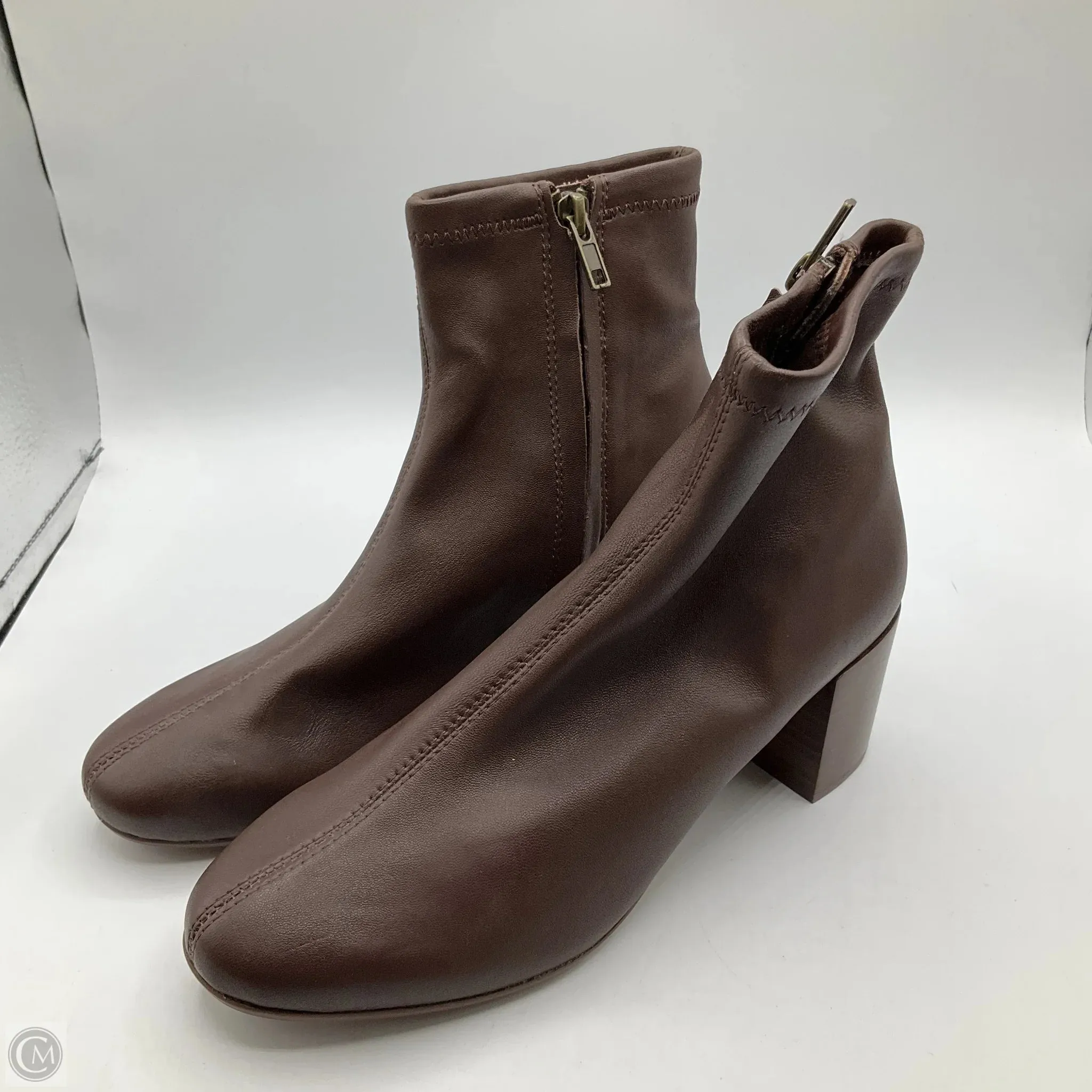 Boots Ankle Heels By Madewell In Brown, Size: 7.5