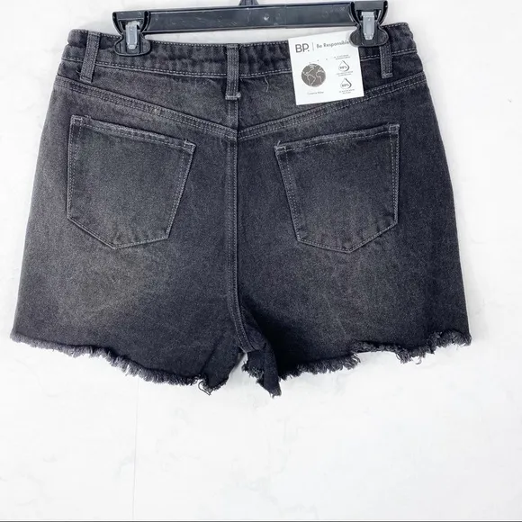 [BP] Dark High Waisted Black Denim Jean Shorts