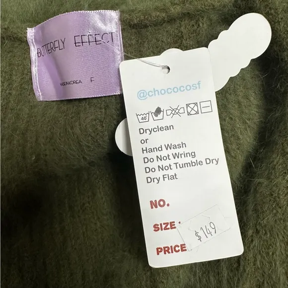 Butterfly Effect Green Belted Sweater