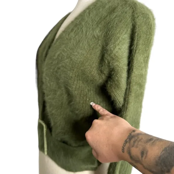 Butterfly Effect Green Belted Sweater
