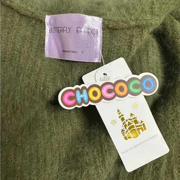 Butterfly Effect Green Belted Sweater