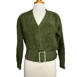 Butterfly Effect Green Belted Sweater