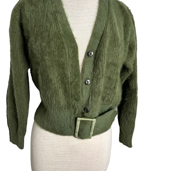 Butterfly Effect Green Belted Sweater