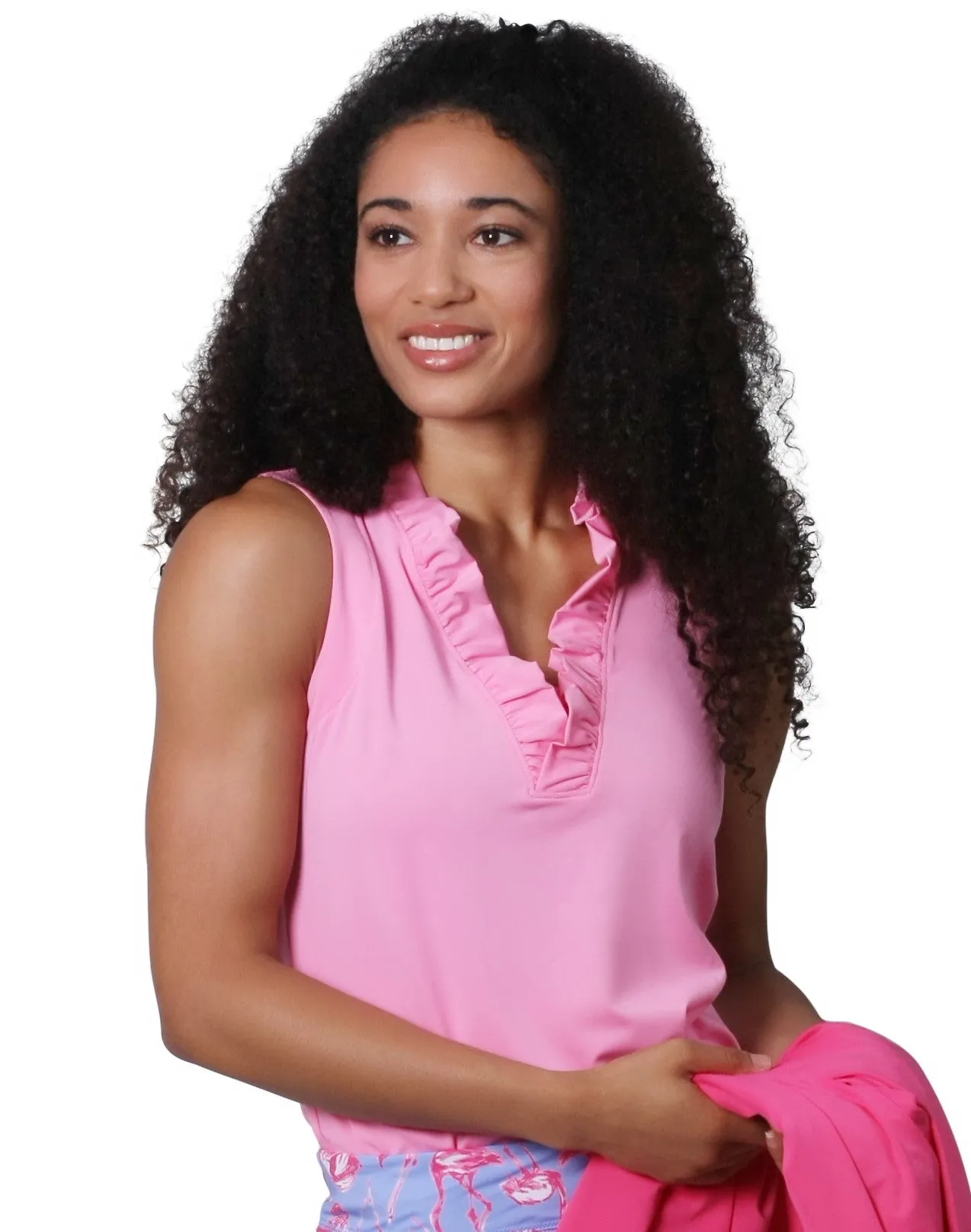 Calla Active Ruffle Top Pink