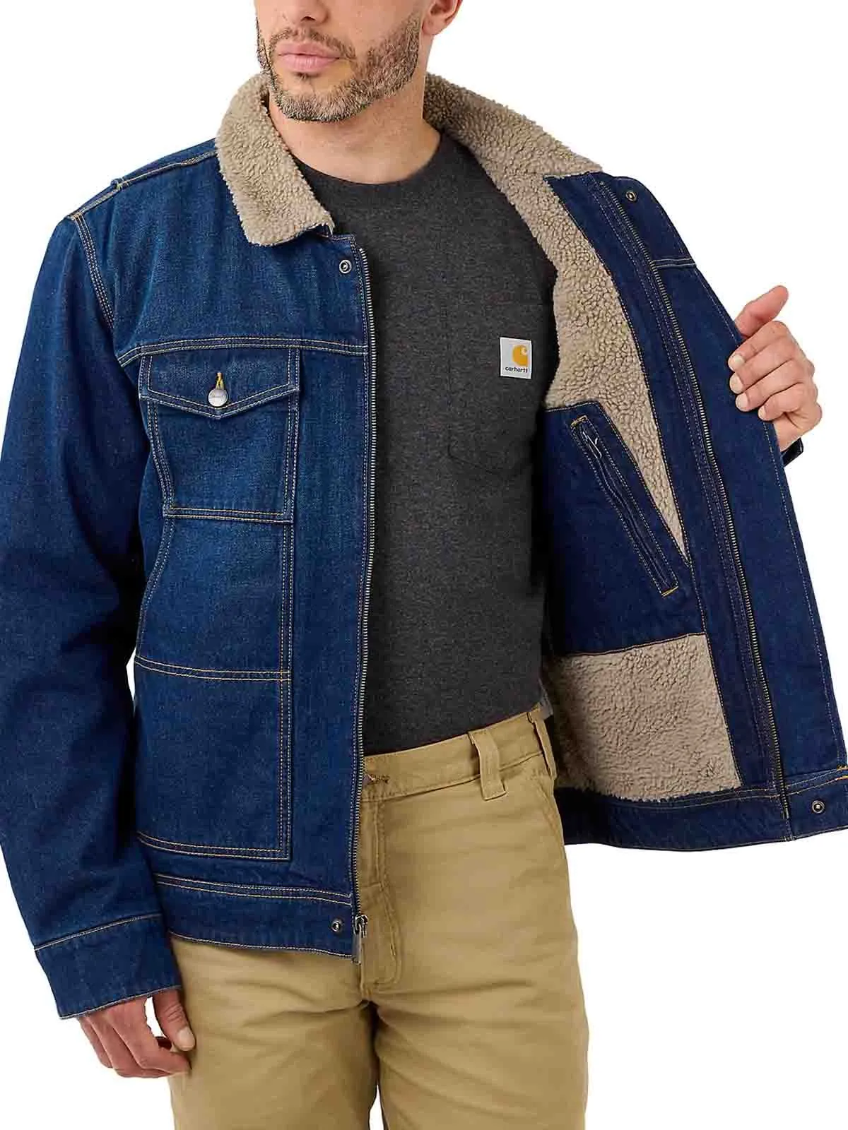 Carhartt Denim Sherpa Jacket 105478