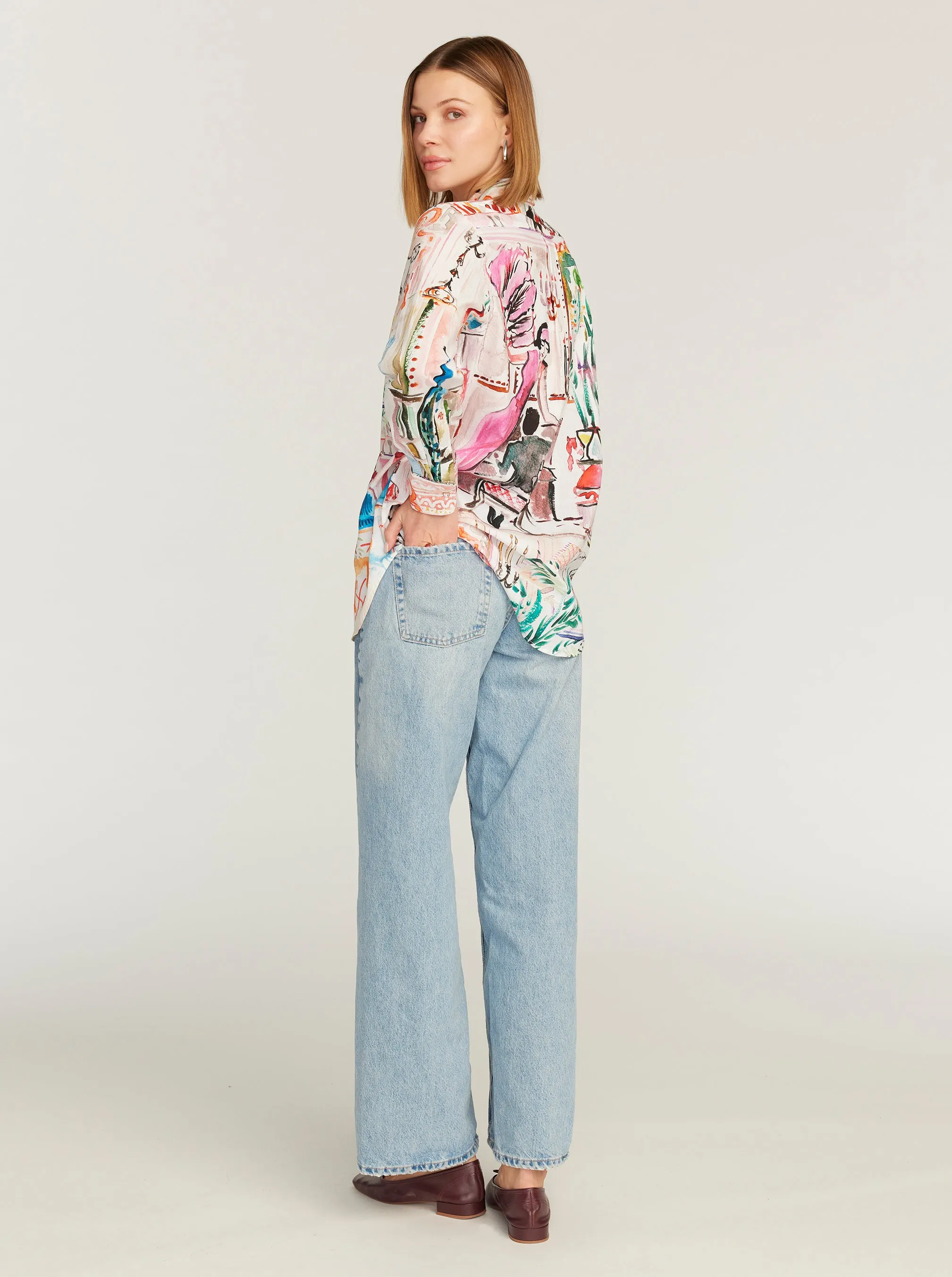 CARRIE LONG SLEEVE BUTTON DOWN SHIRT