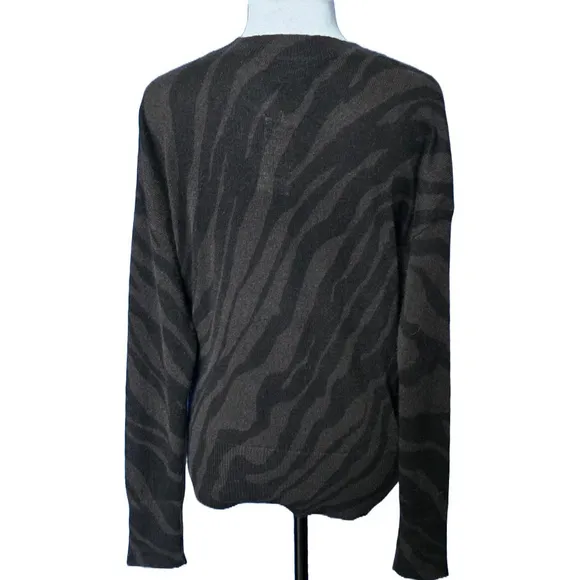 Charter Club Luxury 100% Cashmere Zebra Animal Print Soft Knit Sweater Small NWT