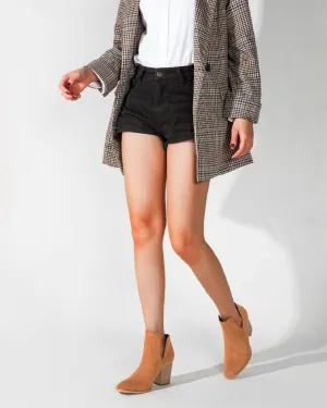 Chic Suede Ankle Boots - Ginger