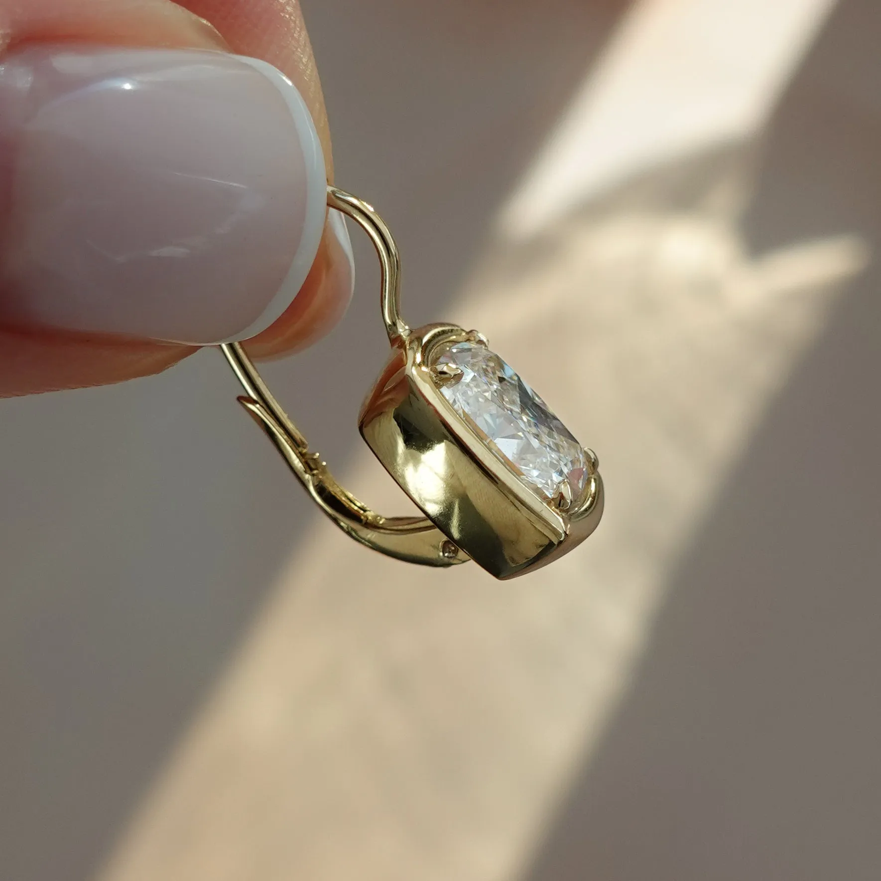 Club Dangle Earring with Elongated Cushion Cuts